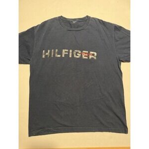 tommy hilfiger, big logo, navy‎ blue tee, no tag, men's xl t-shirt #1420
